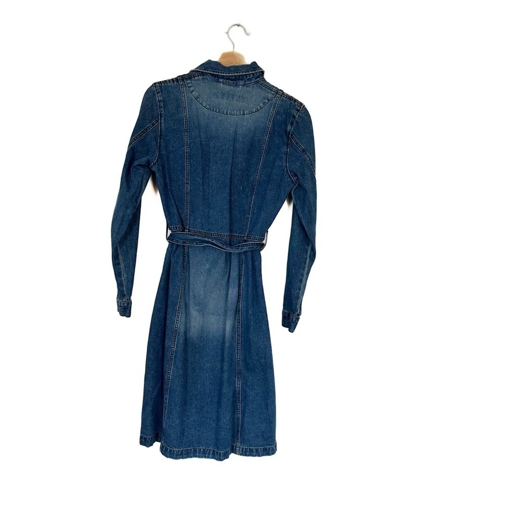 VTG 90s Y2K Mudd Denim Logo Button Down Utility Shirtdress Dress Womens Small - Picture 5 of 5